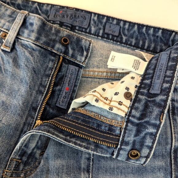 Lucky Brand Wide Leg Medium Wash Ankle High Rise Button Seam Front Jeans Size 27 - Picture 4 of 8